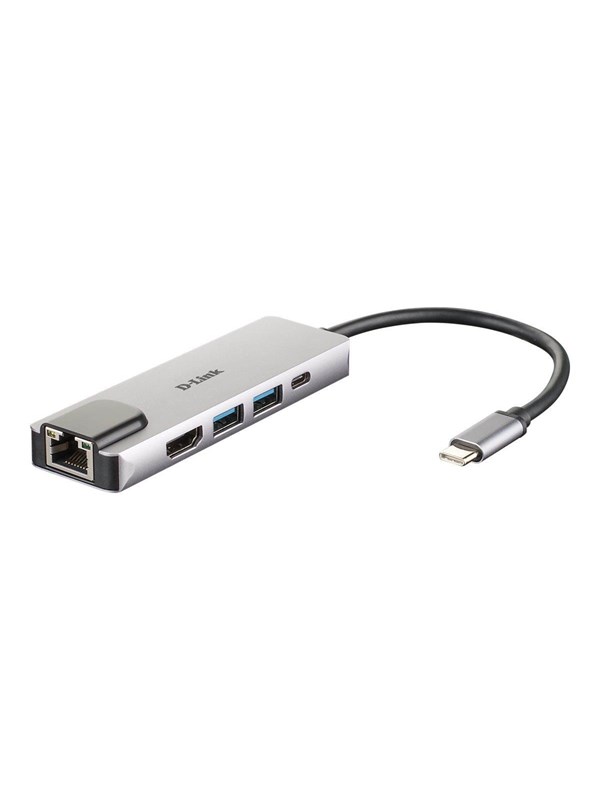 D-Link DUB-M520 USB-C 5-Port USB 3.0 Hub mit HDMI, Ethernet, USB-C Ladeanschluss