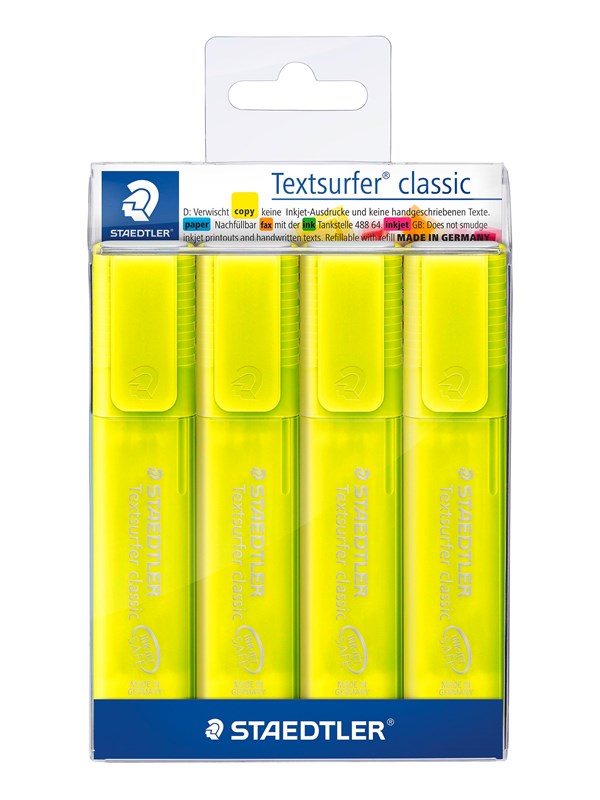 Staedtler Markeerstift Textsurfer clas 4 stuks geel