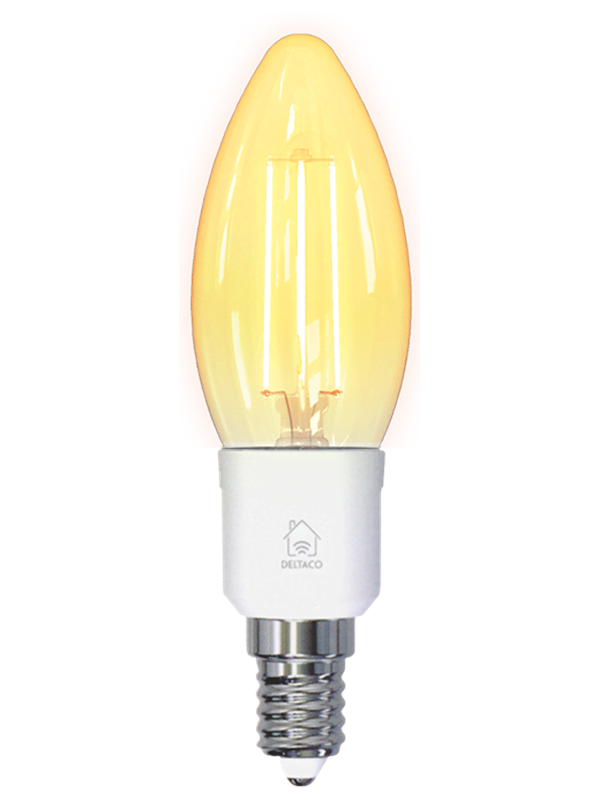 Deltaco SMART HOME LED filament lamp E14 WiFI 2.4GHz 4.5W 400lm dimmable 220-240V white