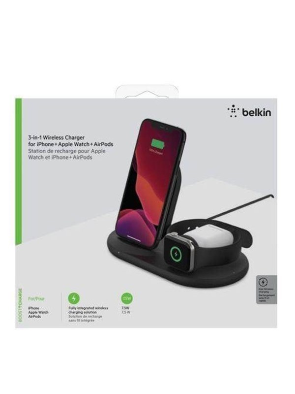 Belkin 3-in-1 Qi Draadloze oplader voor iPhone - 10W - zwart