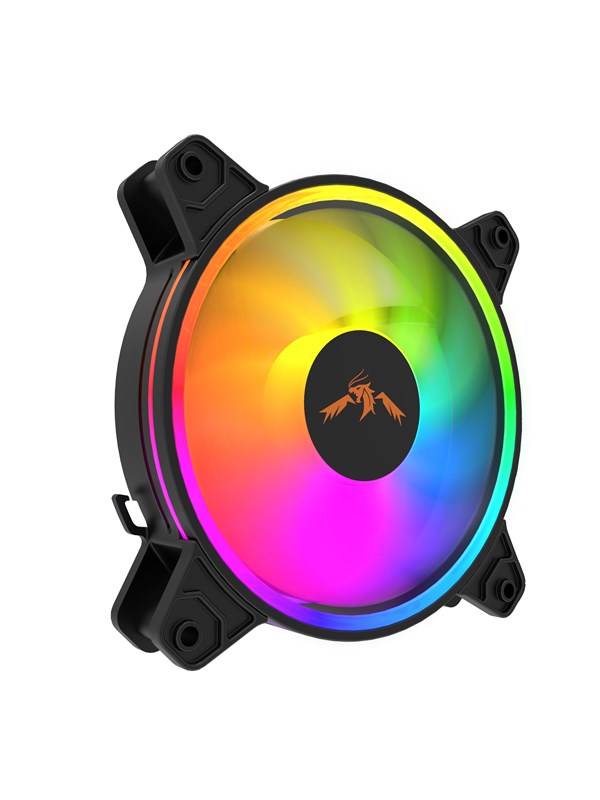 DUTZO KURA 120 ARGB Bundle Version - Only connectable Aan Controller - Case ventilator - 120mm - Zwart met RGB-licht - 24 dBA