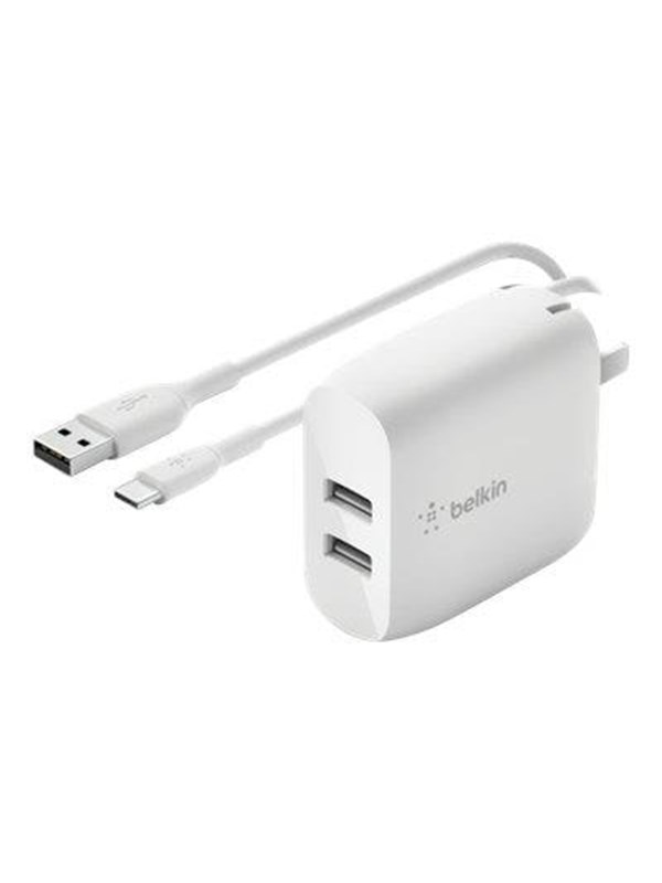 Belkin Dual USB Oplader 24W + 1m USB-C kabel