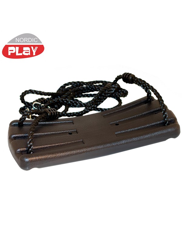 Nordic Play Schommel seat Zwart with Zwart rope