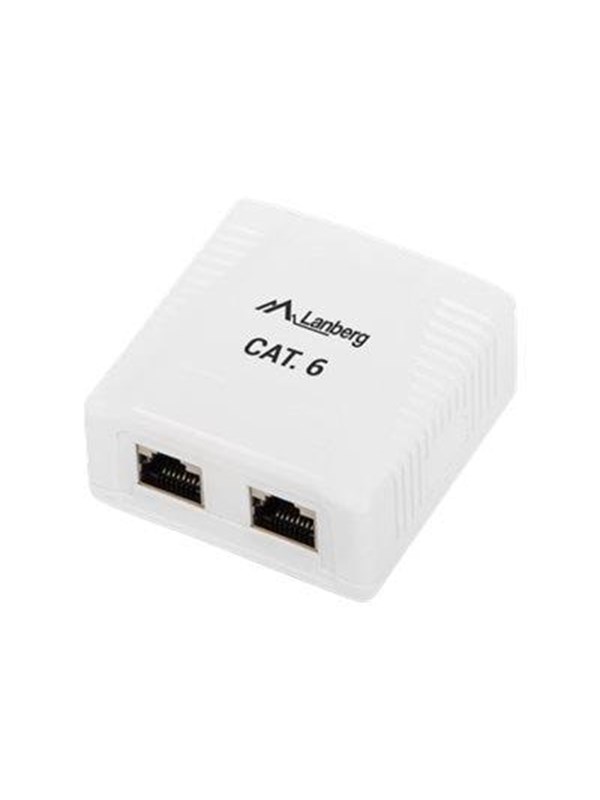 Lanberg - Lanberg opbouwdoos met 2 x RJ45 Cat.6 FTP afgeschermd