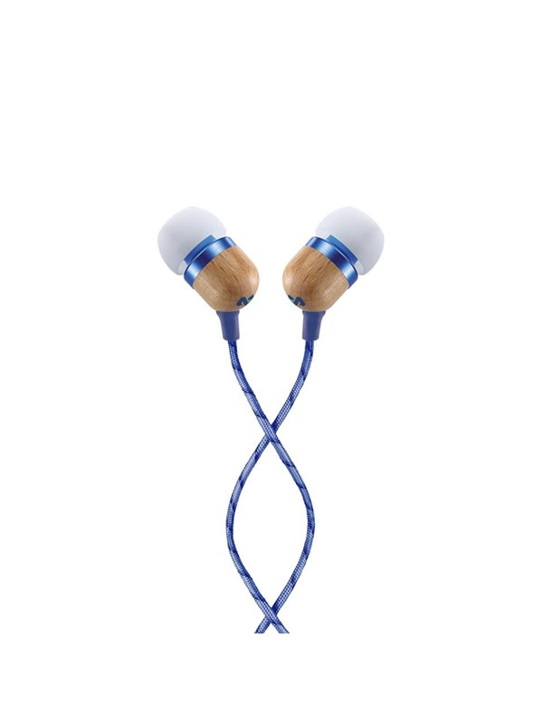 House of Marley Smile Jamaica Oortjes met Draad - Bedrade Oordopjes 3,5 mm Aansluiting - Met Microfoon en 1knopsbediening - Eco Friendly Design - 9 mm Drivers - Knoopvrije Kabel - Denim