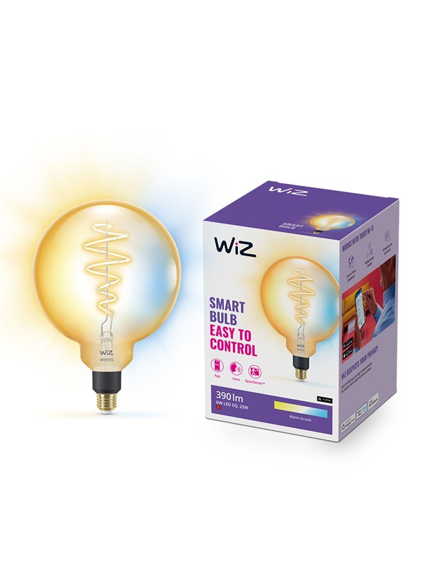WiZ Filament Lamp Globe - Warm- tot Koelwit Licht - Slimme LED Verlichting - E27 fitting - 25W - Goud - Wi-Fi