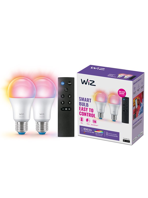WiZ Standaard E27 bulb 2-pack + mote