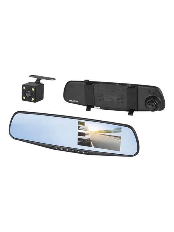 BLOW Dual Dashcam - Spiegelcamera met Achteruitrijcamera F600 - Full HD 1080p - 4.5 LCD - Groothoek 140°