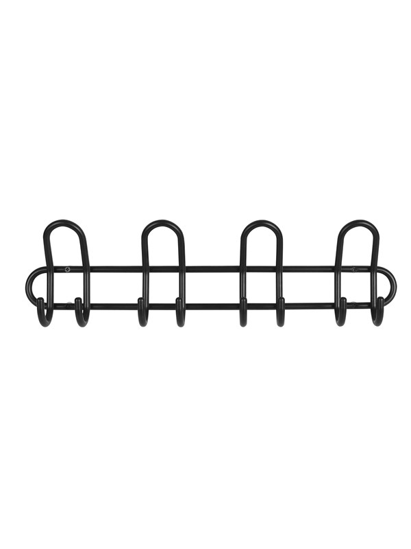 HOME It® kapstok met 5 haken Ø10 mm x 67×6,5 x 13 cm zwart