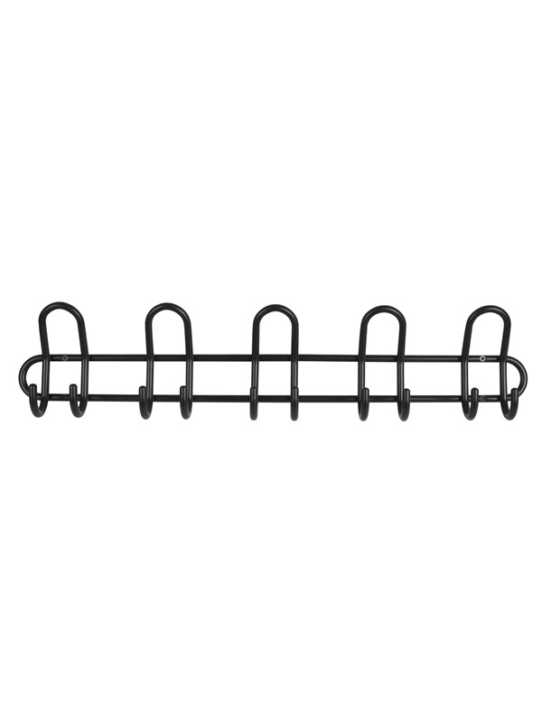 HOME It® kapstok met 5 haken Ø10 mm x 67×6,5 x 13 cm zwart