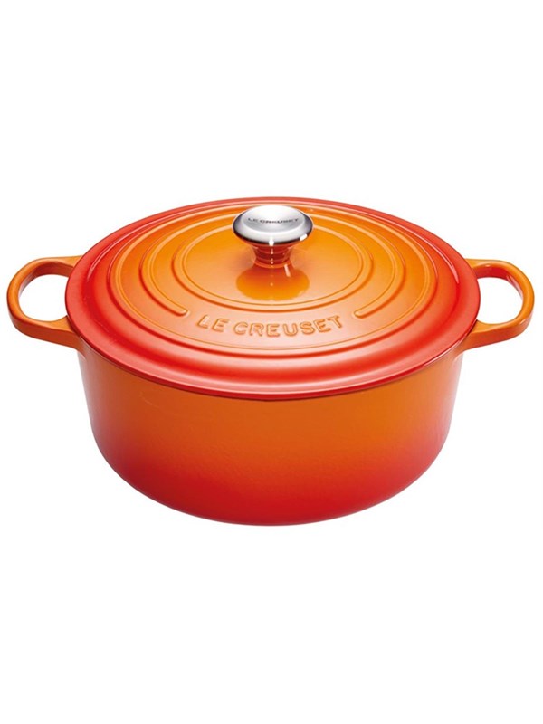 Le Creuset gietijzeren signature braadslee - 22 cm, oranje rood
