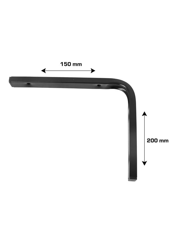 Home>it Shelf bracket F profile 150 x 200mm - Zwart