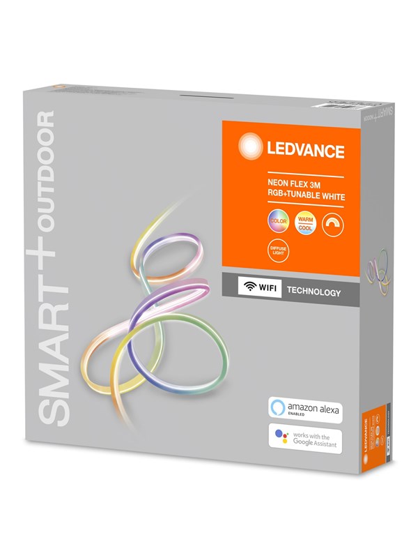 LEDVANCE Smarter LED Lichtschlauch mit WiFi Technologie für Außen, 3 Meter Länge, flexibel und biegsam, Lichtfarbe änderbar (2700-6500K), RGB-Farben änderbar, Schutzart IP44, SMART+ NEON FLEX RGBW