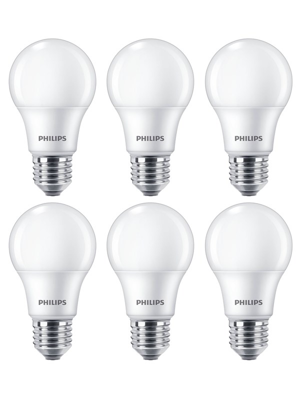 Philips LED spot Standard 8W/827 (60W) Frosted 6-pack E27