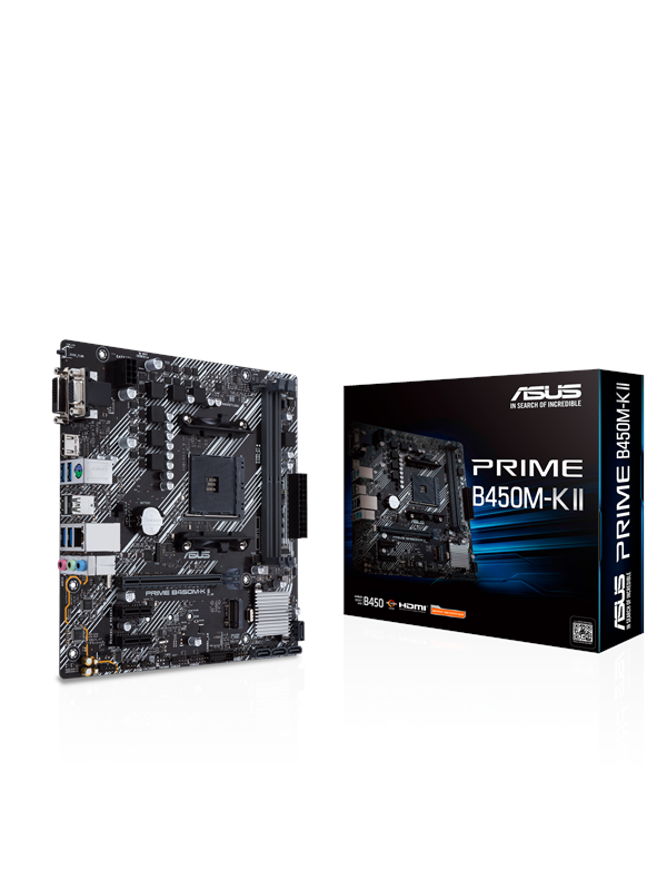 ASUS Prime B450M-K II - Moederbord - Socket AM4 - Micro-ATX - AMD B450 chipset