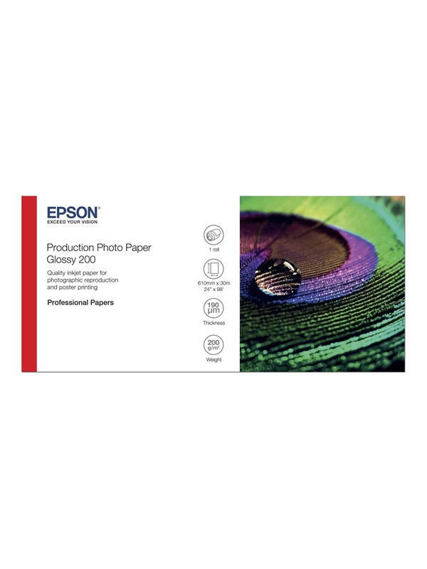 Epson Production - photo Papier - 1 roll(s) - Roll (60.96 cm x 30 m) - 200 g/m²