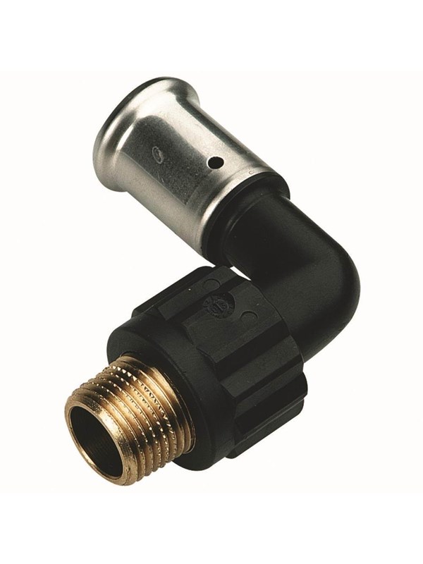 Henco bent 90° male iron AV / multimedia paneel 63 mm x 2