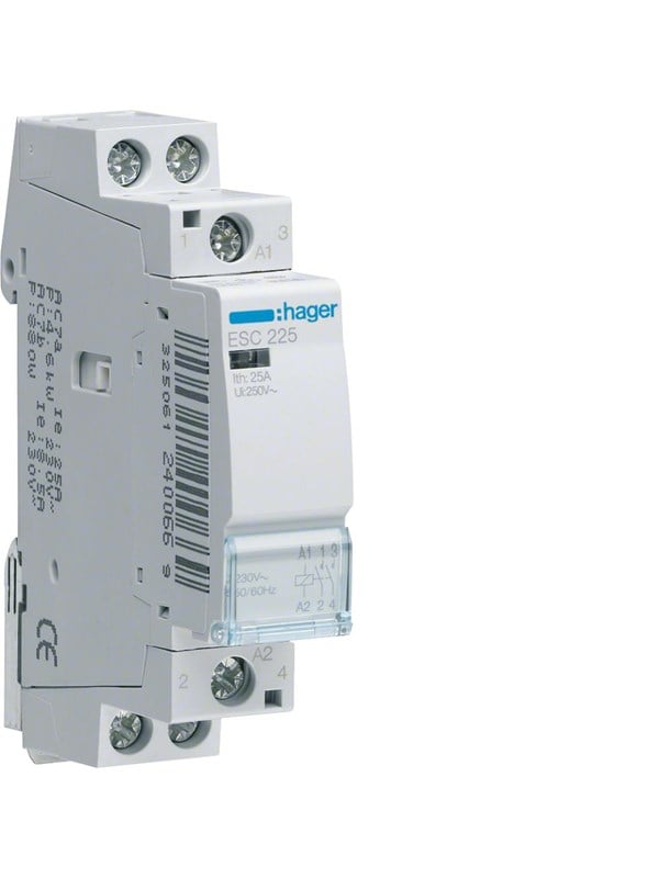 Hager Contactor 25a 2no 24v 1m