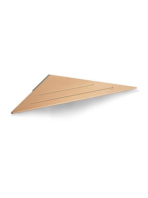 Unidrain reframe corner shelf in Messing