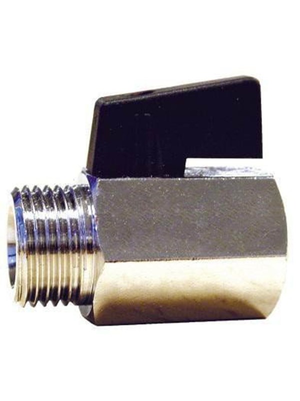 Pettinaroli Male/female mini ball valve with Zwart nylon lever 1/2