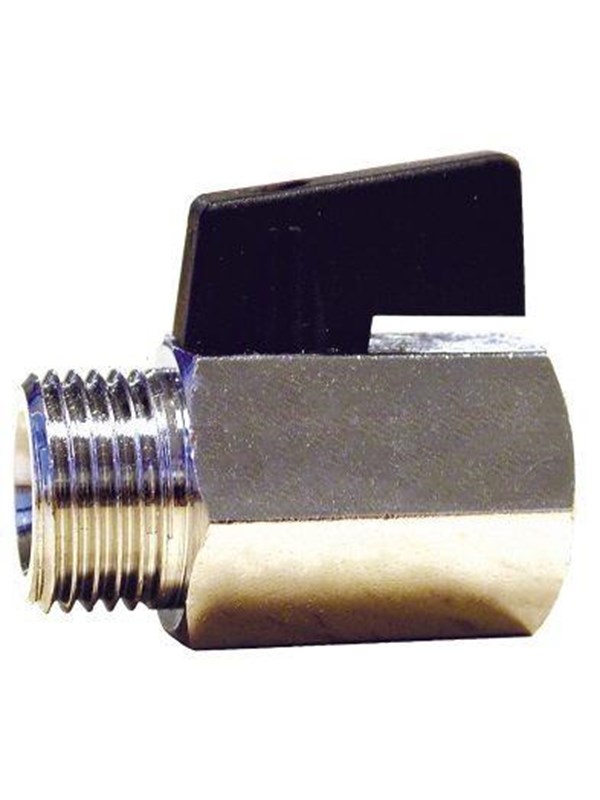 Pettinaroli Male/female mini ball valve with Zwart nylon lever 1/2