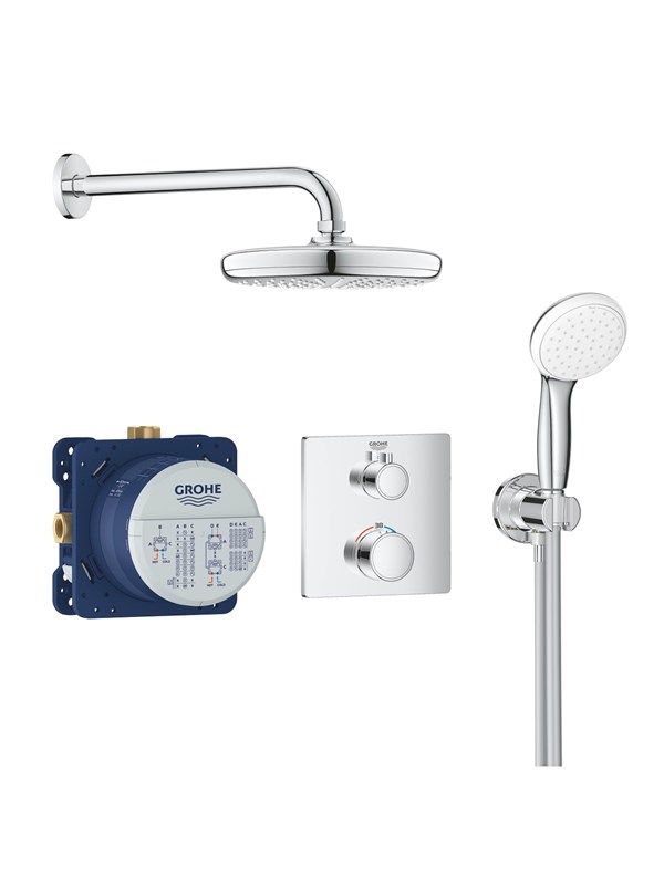 Grohe Grohtherm shower system for built-in chrome