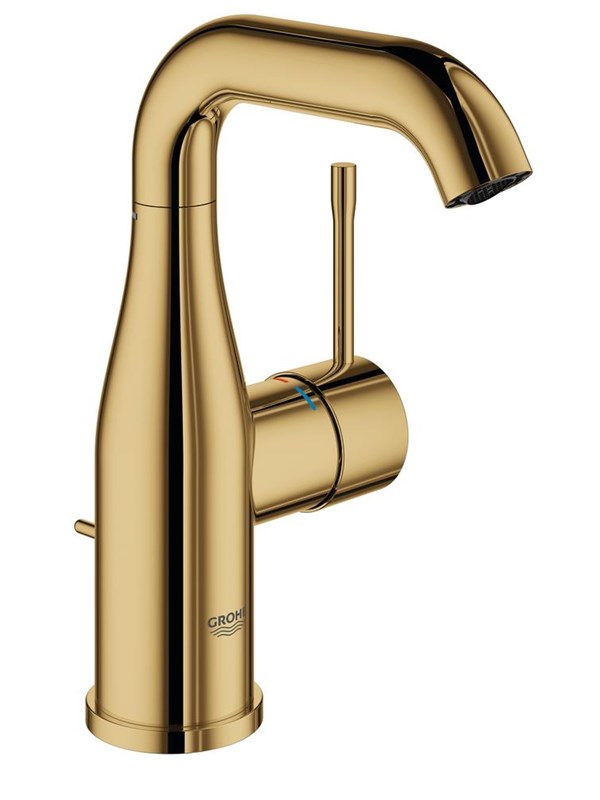 GROHE Essence New Wastafelkraan - Medium draaibare uitloop - Met trek-waste - Cool sunrise (goud) - 23462GL1
