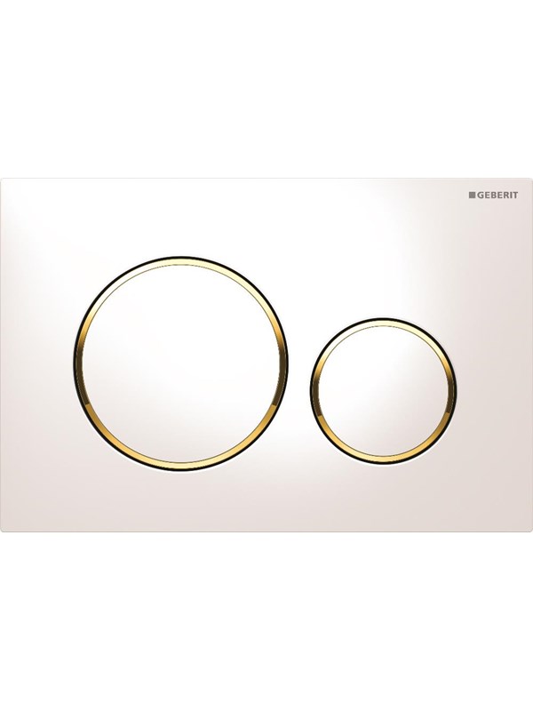 Geberit actuator plate sigma20 for dual flush white gold whi