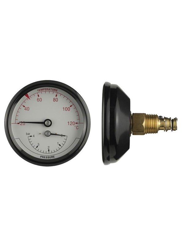 Erik Færgemann Termo/drukmeter 1/2xø80 0-4 bar/20-120 °c