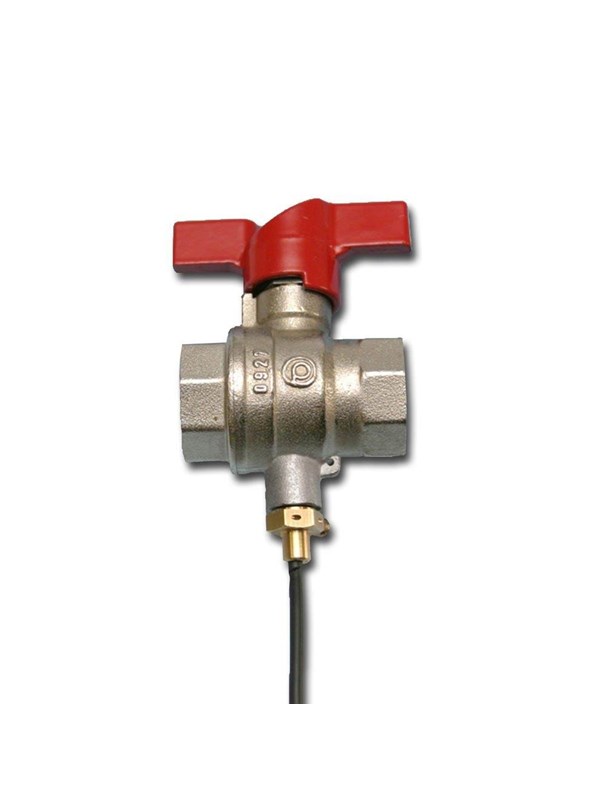 Pettinaroli F x F fullway ball valve with sensor Verbinding Rood butter