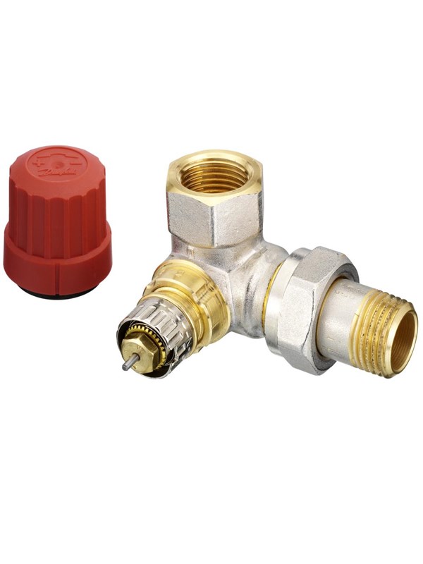 Danfoss Thermostatische radiatorafsluiter 1/2 dubbel haaks RE Kvs 0,90 m3 h RA N15