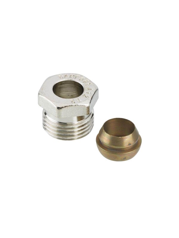 Danfoss Klemverbinding R 1/2 Buitendraad naar 12mm voor stalen en koperen buizen (10St,), 013G4112
