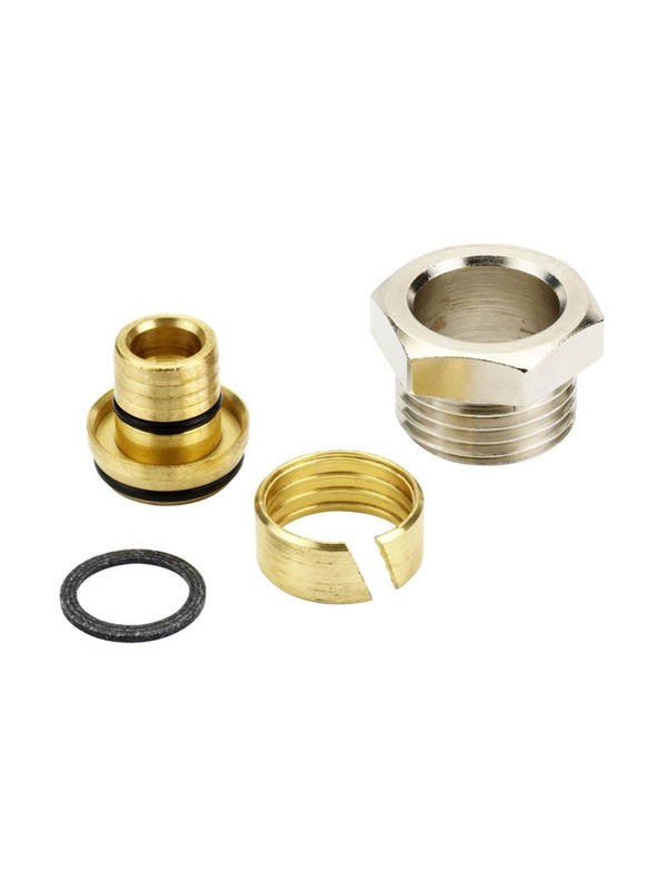 Danfoss knelset 1/2" x 16/2 mm ALU/PEX vernikkeld RA - 013G4176