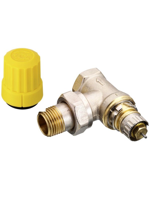 Danfoss Klepbehuizing RA-UR 15 R 1/2, Hoek, Mat vernikkeld, 013G3229