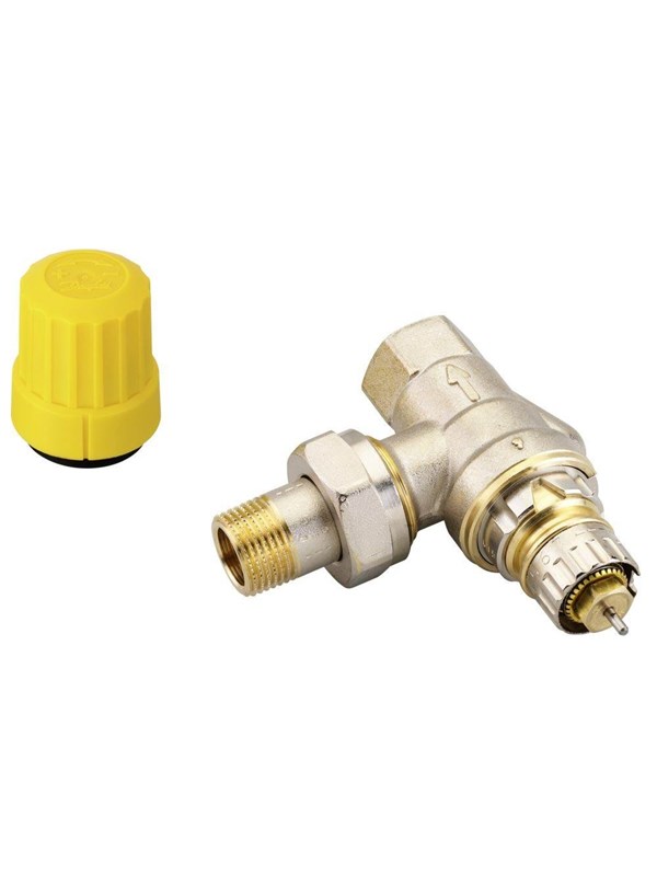Danfoss Ventielhuis RA-UR 10 R 3/8, hoek, mat vernikkeld, 013G3299