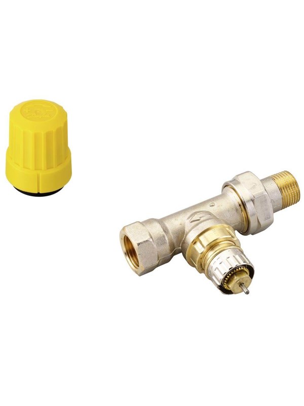 Danfoss Klepbehuizing RA-UR 10 R 3/8, Doorlaat, Mat vernikkeld, 013G3298
