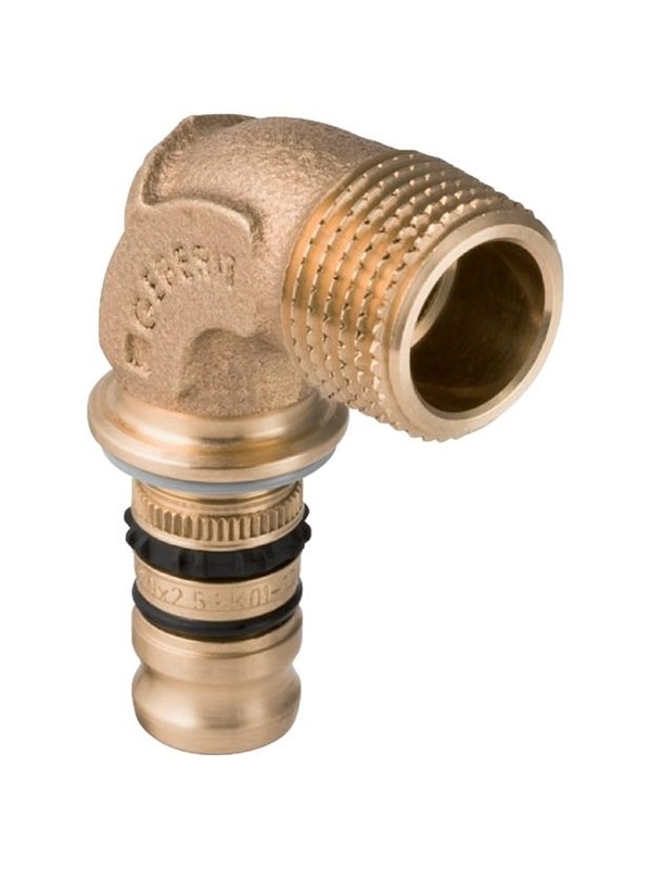 Geberit mepla bend AV / multimedia paneel 90° with male thread: d=16mm r=1