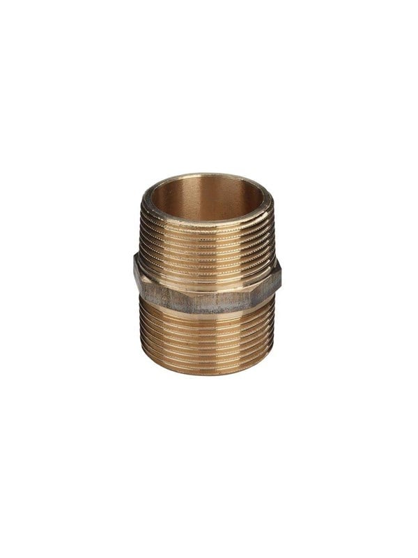 Viega - Dubbele nippel 1.1/2 brons / blank model - 3280