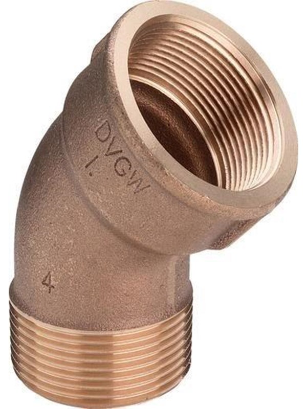 Viega Bocht 45 graden, R 1, Rp 1 roodkoper of siliciumbrons model 3121, 264161