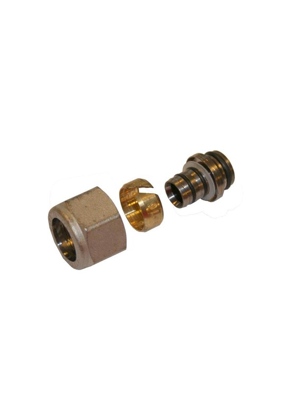 Pettinaroli Complete adapting set for multilayer pipe Messing with tea-surface 1/2x16/12 alu-pex