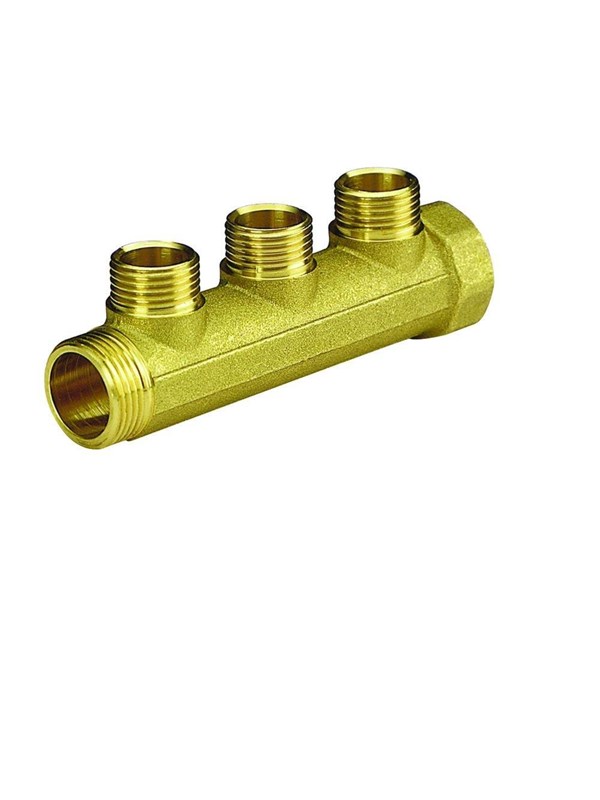 Pettinaroli Messing manifold 3/4x1/2 for water- and heatingsystems 3 outlets