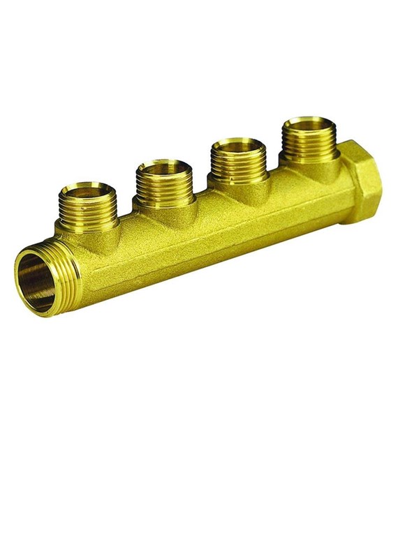 Pettinaroli Messing manifold 3/4x1/2 for water- and heatingsystems 4 outlets