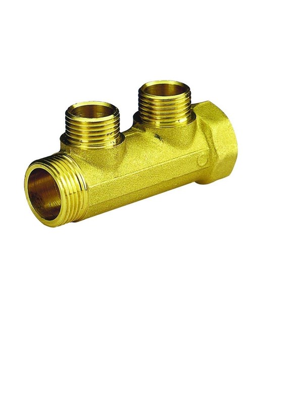 Pettinaroli Messing manifold 3/4x1/2 for water- and heatingsystems 2 outlets