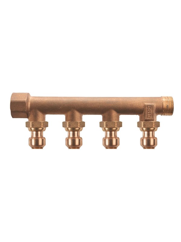 Roth manifold 4 outlets x 15 mm insert gunmetal