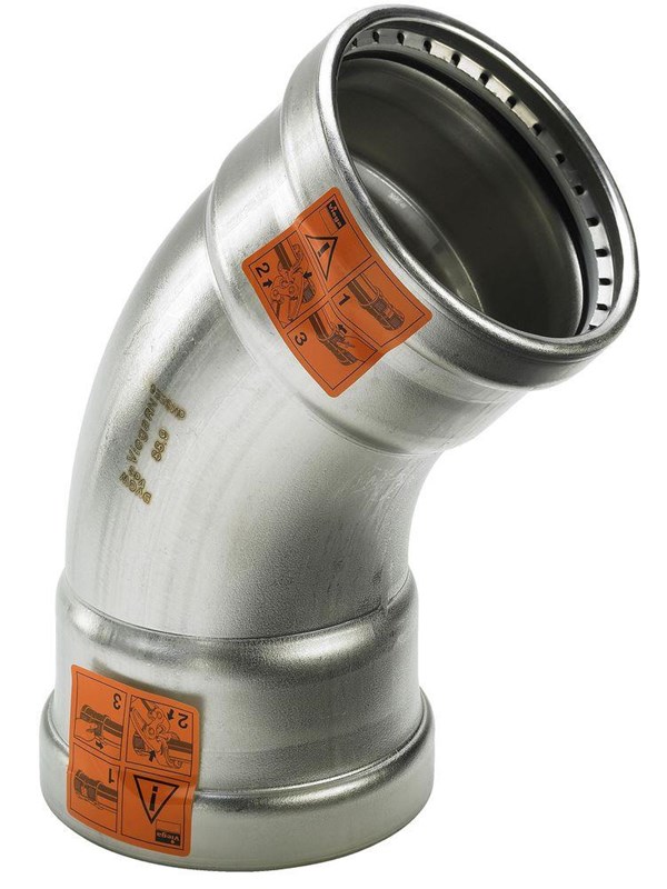 Viega sanpress inox xl bocht 45° 76.1 482657