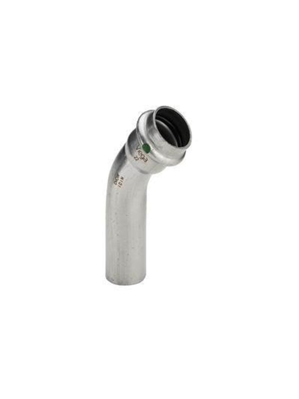 Viega Sanpress Inox bend 45° 42 Stainless steel/bright 435431