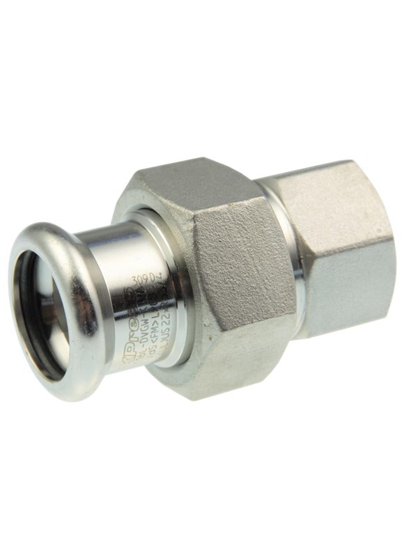 Vsh Fabrieken Vsh straight union female thread/press 54 mm x 2 Roestvrij