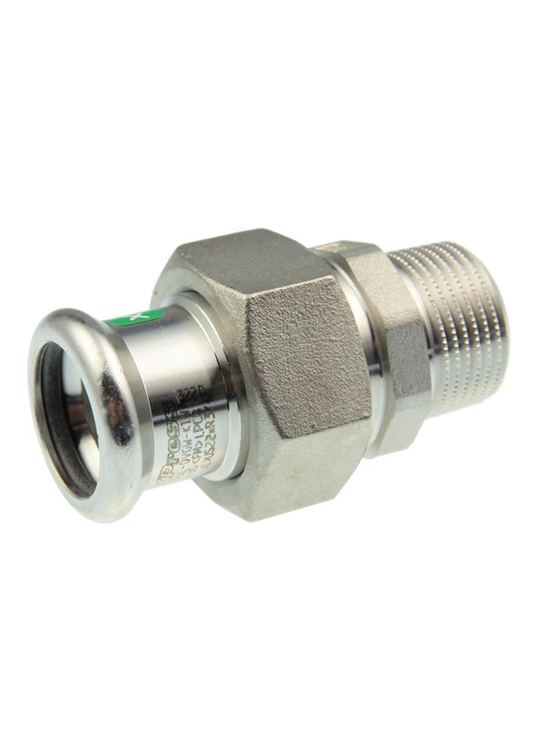 Vsh Fabrieken Vsh straight union male thread/press 54 mm x 2 Roestvrij