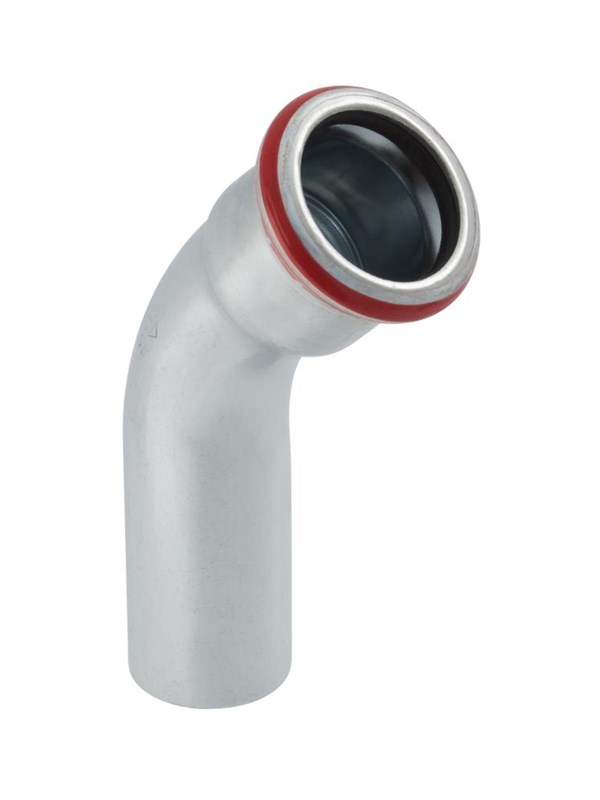 Geberit Mapress Bocht 45° verzinkt met mof/spie 15 mm