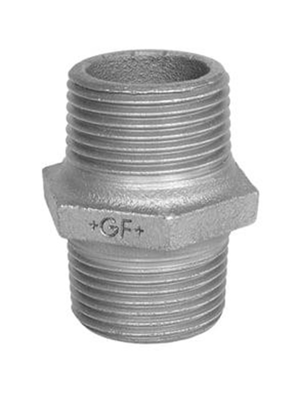+GF+ Hexagon nipple black 1/2"